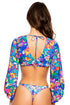 Luli Fama Water Blossoms Tie Front Crop Top